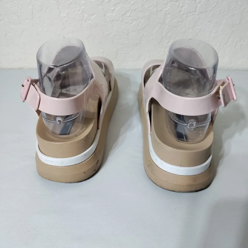 Melissa Mar Pink Jelly Platform Sandals Womens Size 9 Slingback Chunky Shoes